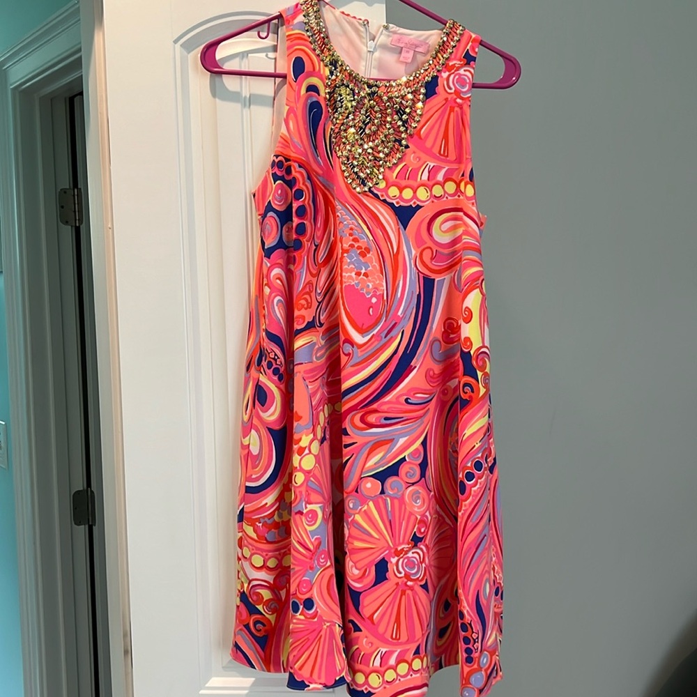 Lilly Pulitzer Gold Pink Dress